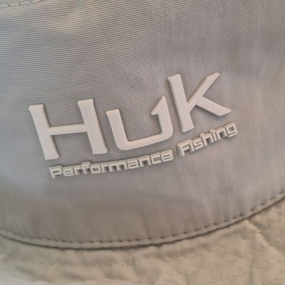 HUK High Performance Bucket Boonie Fishing Hat OSFM Oyster Light Neutral Nylon - Picture 7 of 14